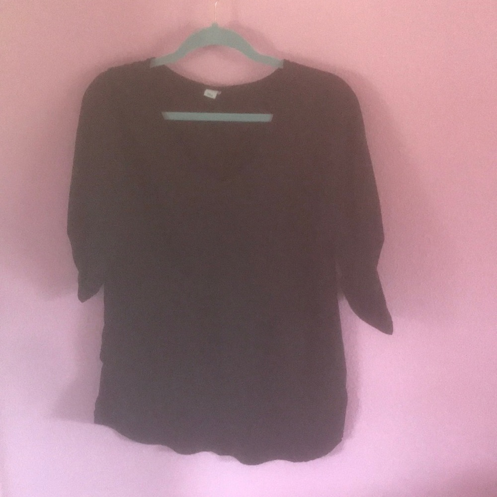 Black satin blouse